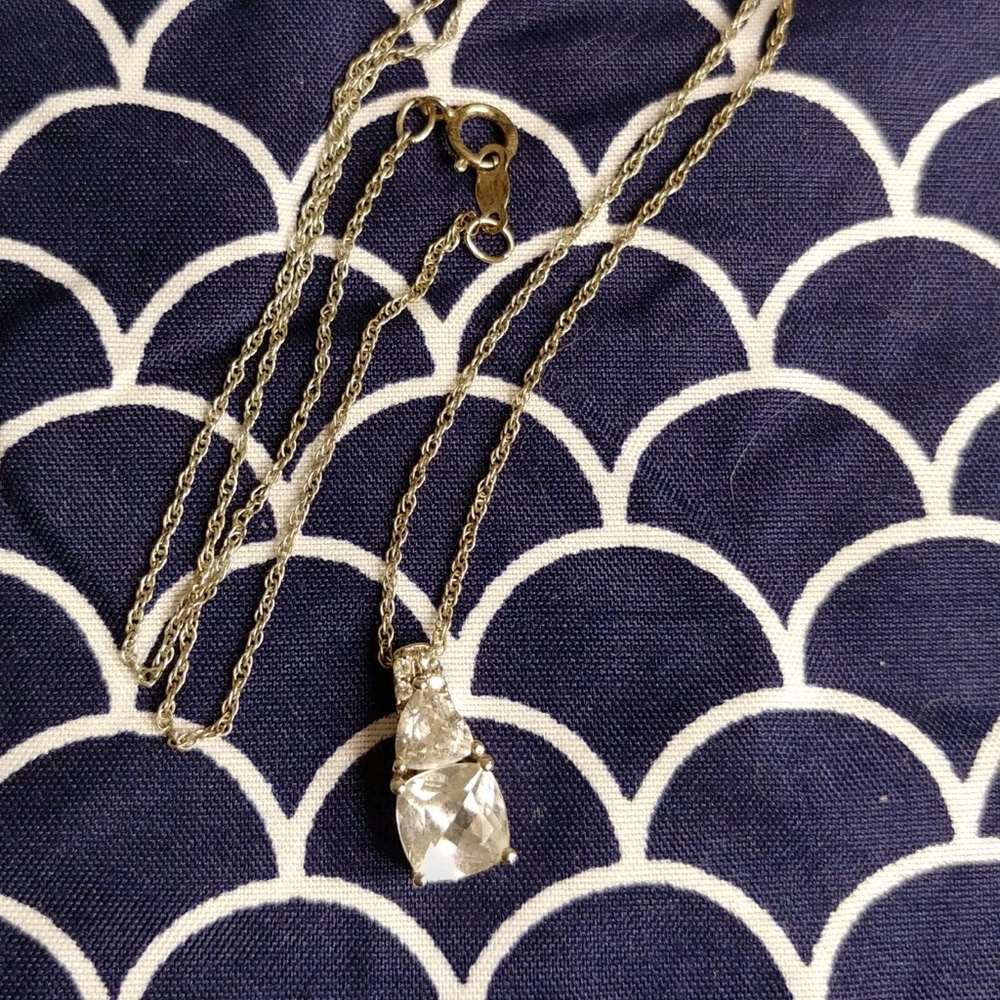 Sterling Silver White Topaz Necklace